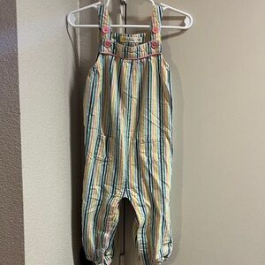 Baby Boden Multicolor Woven Striped Overalls